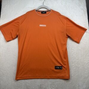 Vanquish Fitness Training T Shirt Orange Athletic Gym Performance Tee Small